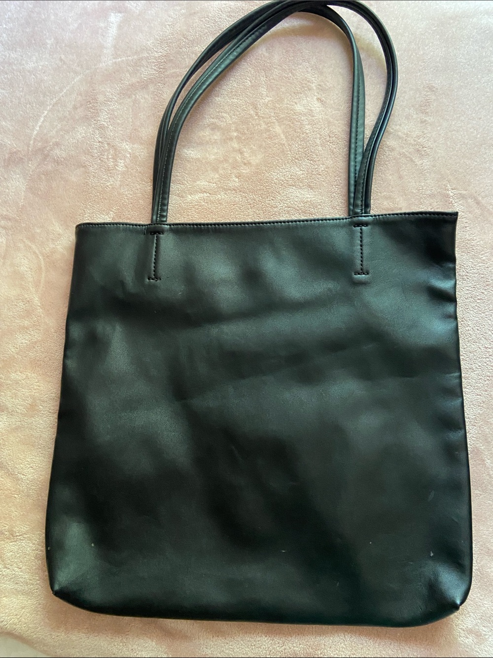 H&M Black Smooth Leather-Look Tote
